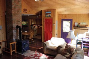 Living area - “Edelweiss” - Nantahala Cabins Two-Bedroom Cabin -Offsite (Bryson City)