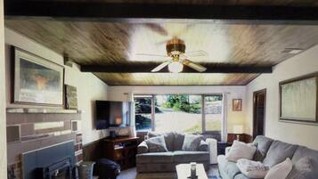 Télévision, cheminée