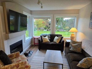 Una Smart TV, una chimenea