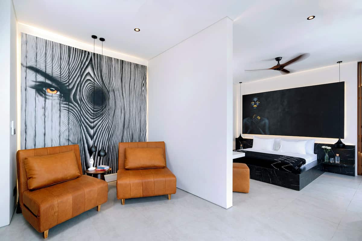 Deluxe appartement, privézwembad | 1 slaapkamer, een kluis op de kamer, verduisterende gordijnen