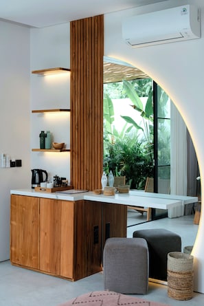 Deluxe dubbelrum | Eget pentry | Kyl i allmänt utrymme och vattenkokare