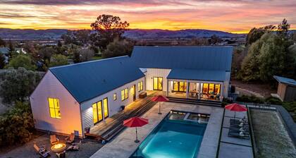 The Central Modern Farmhouse Sonoma Pool/Hot Tub + Bocce + Sport Court