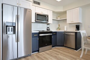 Fridge, microwave, oven, stovetop - Casa Playa #401 Beach Front - Beachfront Bliss (Fort Myers Beach)