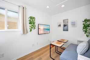 TV, fireplace, offices, computer monitors