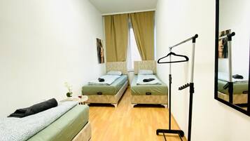 5 slaapkamers, beddengoed