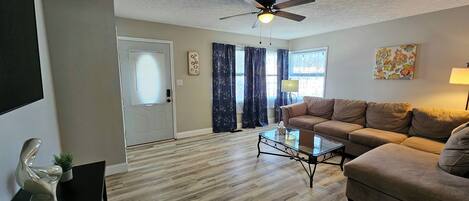 Smart TV, foosball, table tennis, books