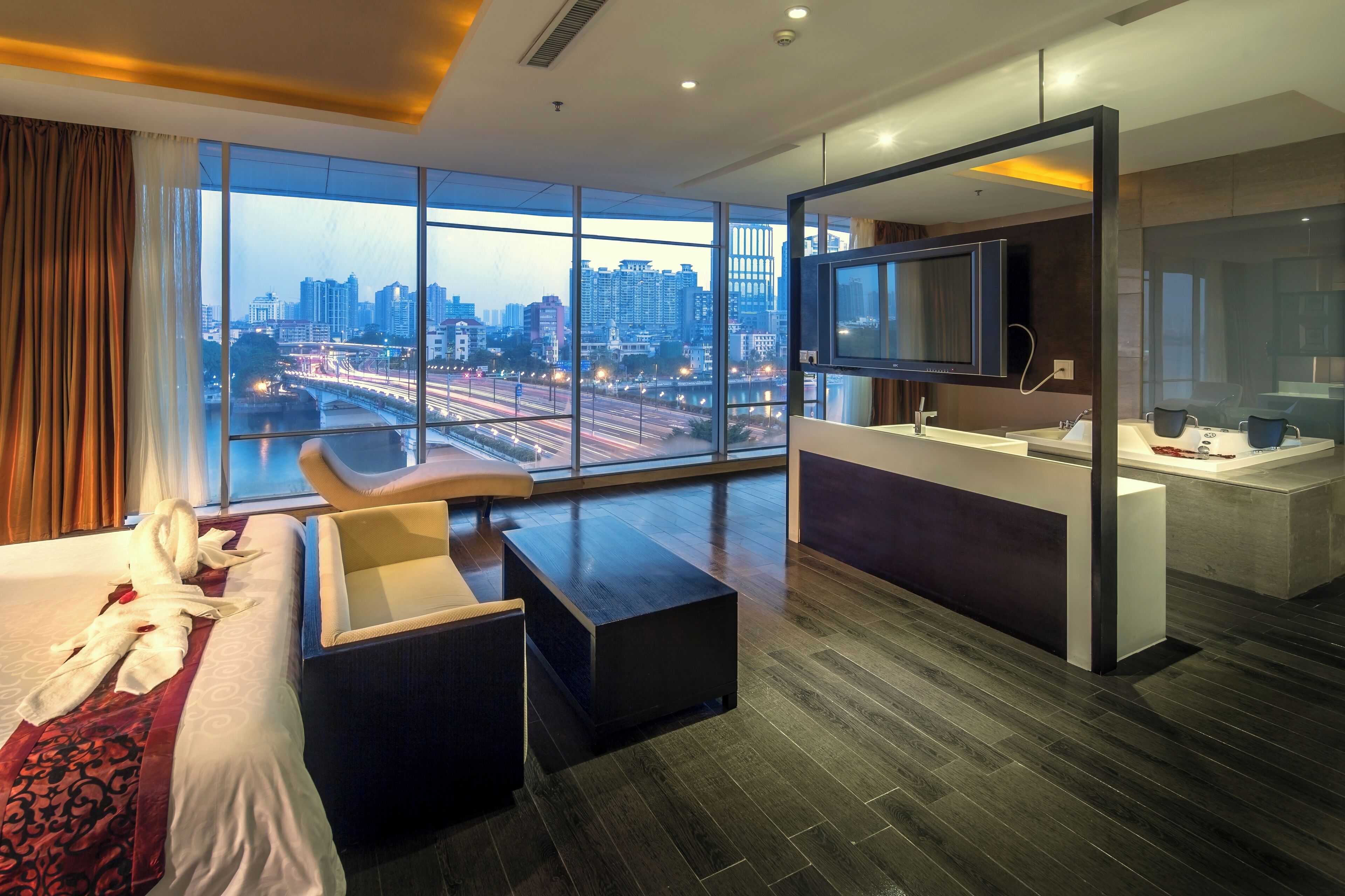 In-room safe, desk, laptop workspace, soundproofing
