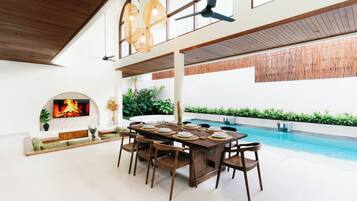 Luxury Villa, Pool View | Living area | Flat-screen TV