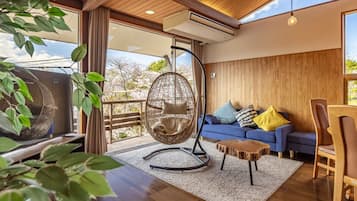 Villa Luxe, 3 chambres, fumeurs, vue montagne (with Panromantic View Bath) | Coin séjour