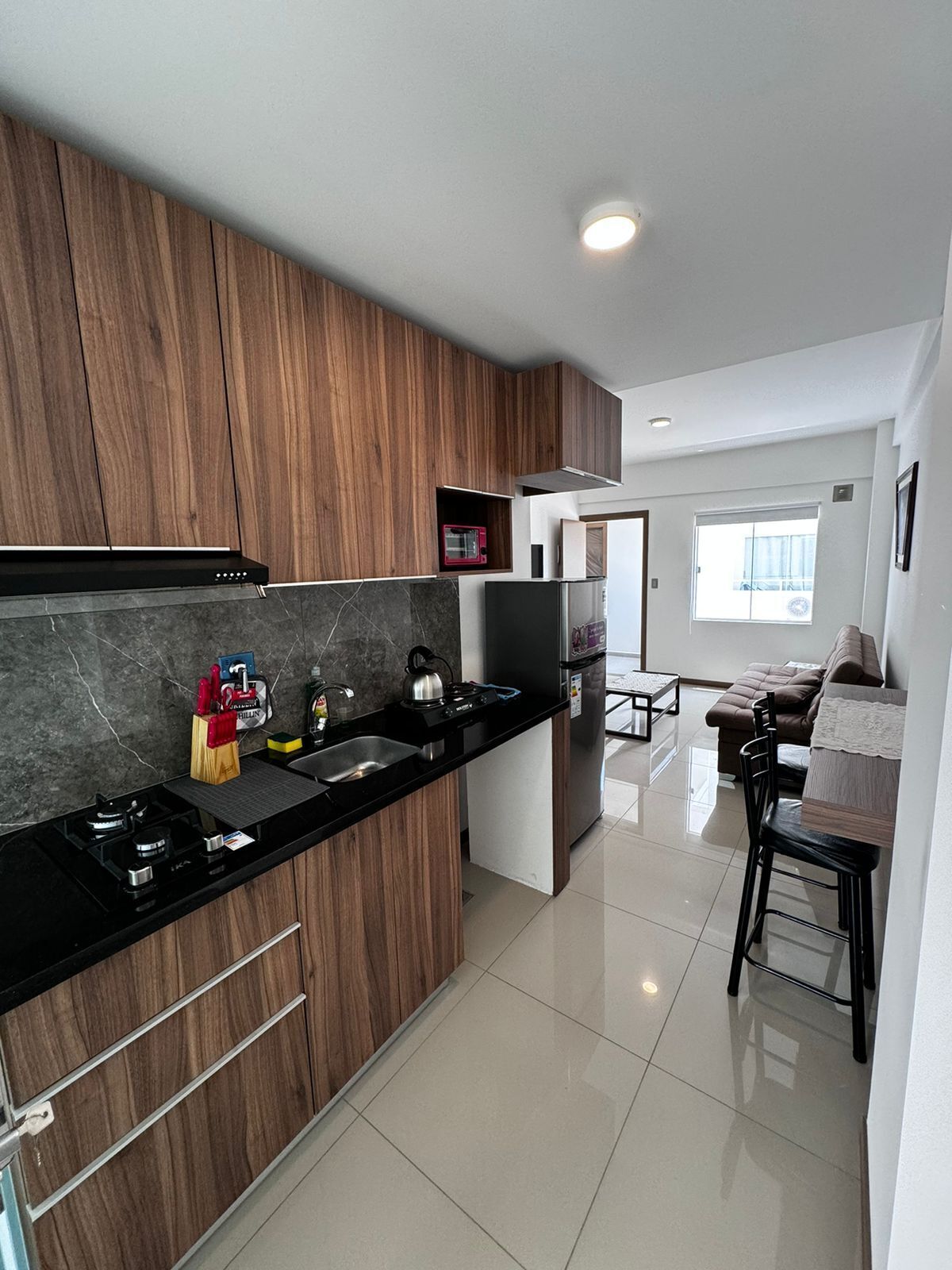 Réfrigérateur, plaque de cuisson, bouilloire électrique, blender