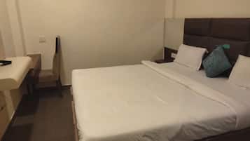 Egyptian cotton sheets, premium bedding, laptop workspace, soundproofing