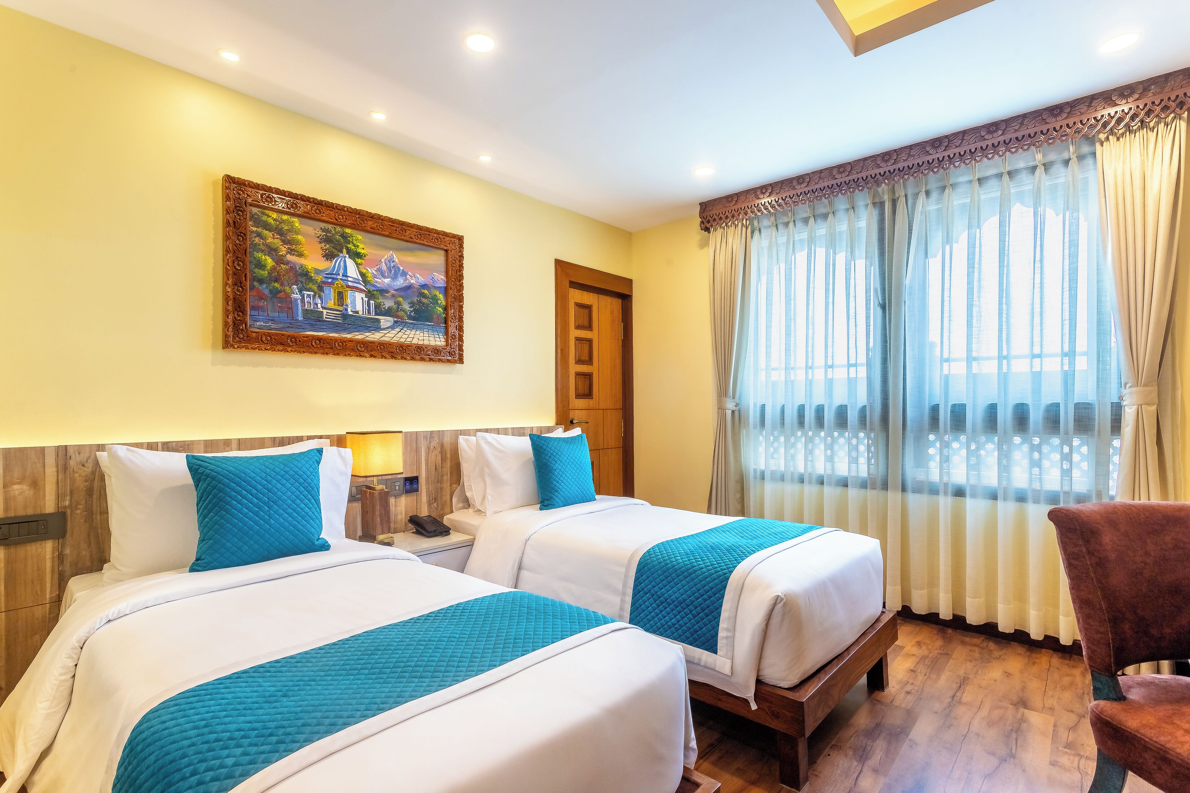 Aarya Suite Twin | Lakens van Egyptisch katoen, luxe beddengoed, pillowtop-bedden