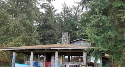 Cheerful woodsy cabin w gas fireplace, sleeps 6.