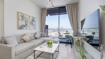 Luksusleilighet, byutsikt | Oppholdsområde