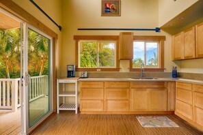Family Cottage, Lanai, Waterfall View | Private kitchen | Shared fridge, microwave, reusable coffee/tea filters - Kikala Waterfall Lodge (Hilo)