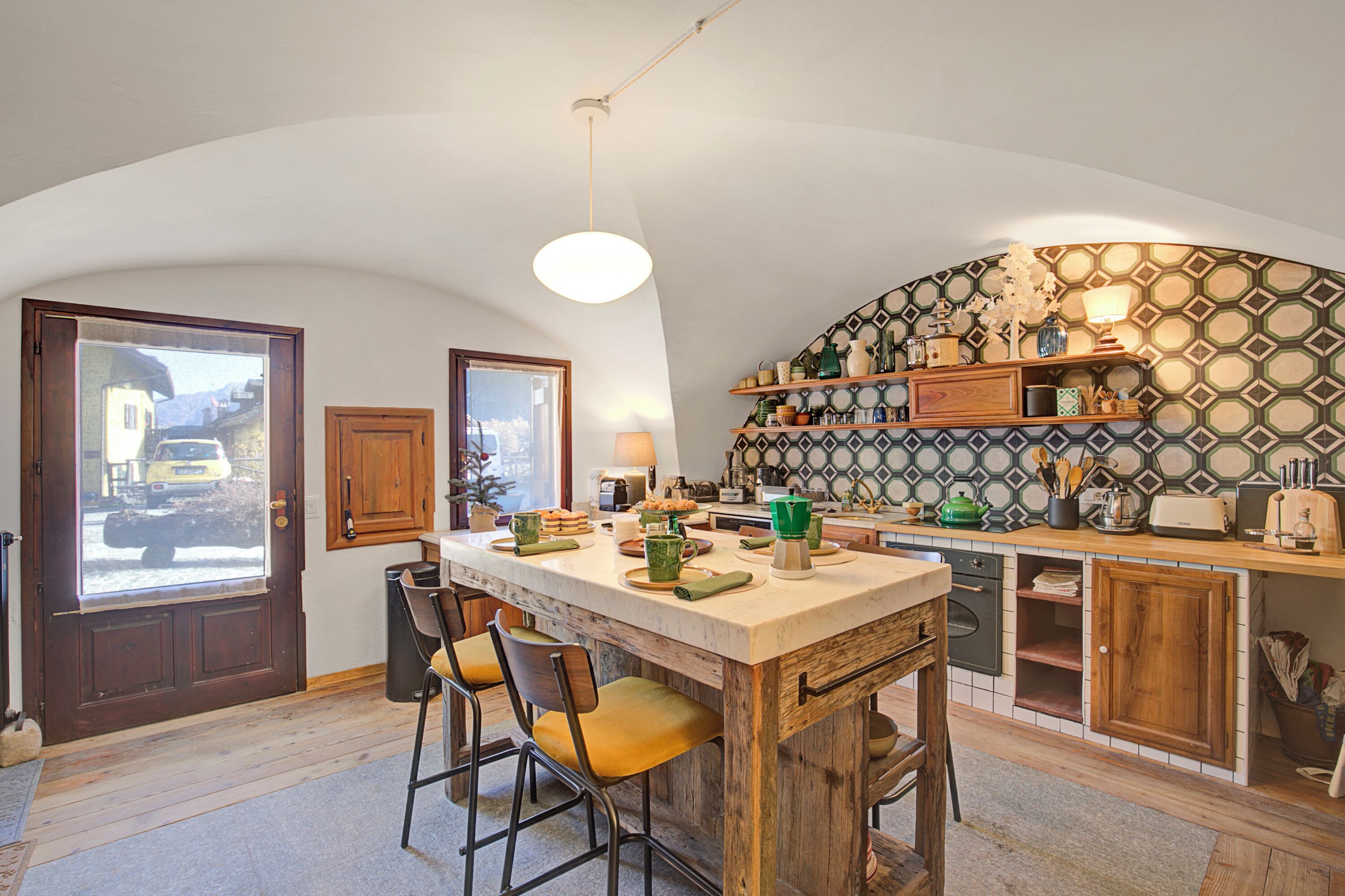 Family House, Multiple Bedrooms, 2 Bathrooms (La Baita 1800 Ski In Ski Out) | Private kitchen | Fridge, microwave, oven, stovetop