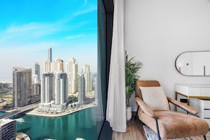 Appartement Luxe, 2 chambres, non-fumeurs, vue port | Draps en coton égyptien, literie de qualité supérieure