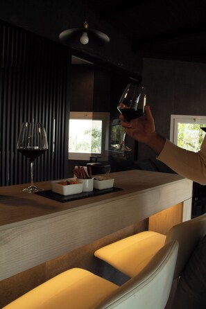 Luxury Villa | Private kitchen | Full-size fridge, microwave, oven, stovetop