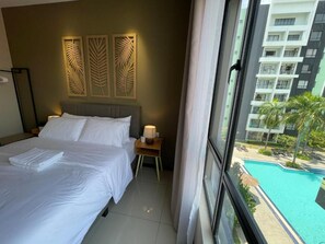 普通套房, 3 間臥室, 泳池景 | 免費 Wi-Fi、床單