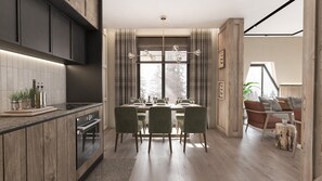 Three Bedroom Duplex | Private kitchen | Espresso maker, coffee/tea maker, electric kettle - Wulfenia Hotel & Spa (Kolašin)