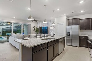 Fridge, microwave, stovetop, dishwasher