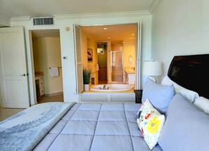 2 bedrooms, desk, iron/ironing board, travel crib