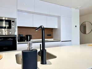 Fridge, microwave, oven, toaster