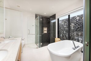 Luxury 3BR Villa Eden with Private Pool | Bathroom | Deep-soaking bathtub, hydromassage showerhead, towels, soap - Villa Eden by Tropiclook (Choeng Thale)