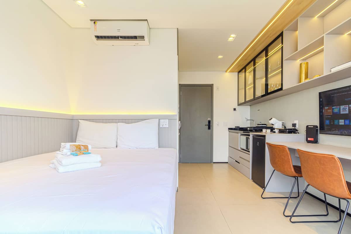 Blackout curtains, iron/ironing board, free WiFi, bed sheets