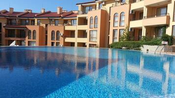 Apartment, Pool View | 1 bedroom, iron/ironing board