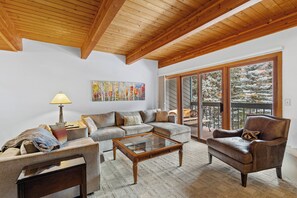 TV, fireplace - Riverside A103-Telluride Condo Near Ski Lifts & Downtown (Telluride)