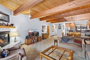 TV, fireplace - Riverside A103-Telluride Condo Near Ski Lifts & Downtown (Telluride)