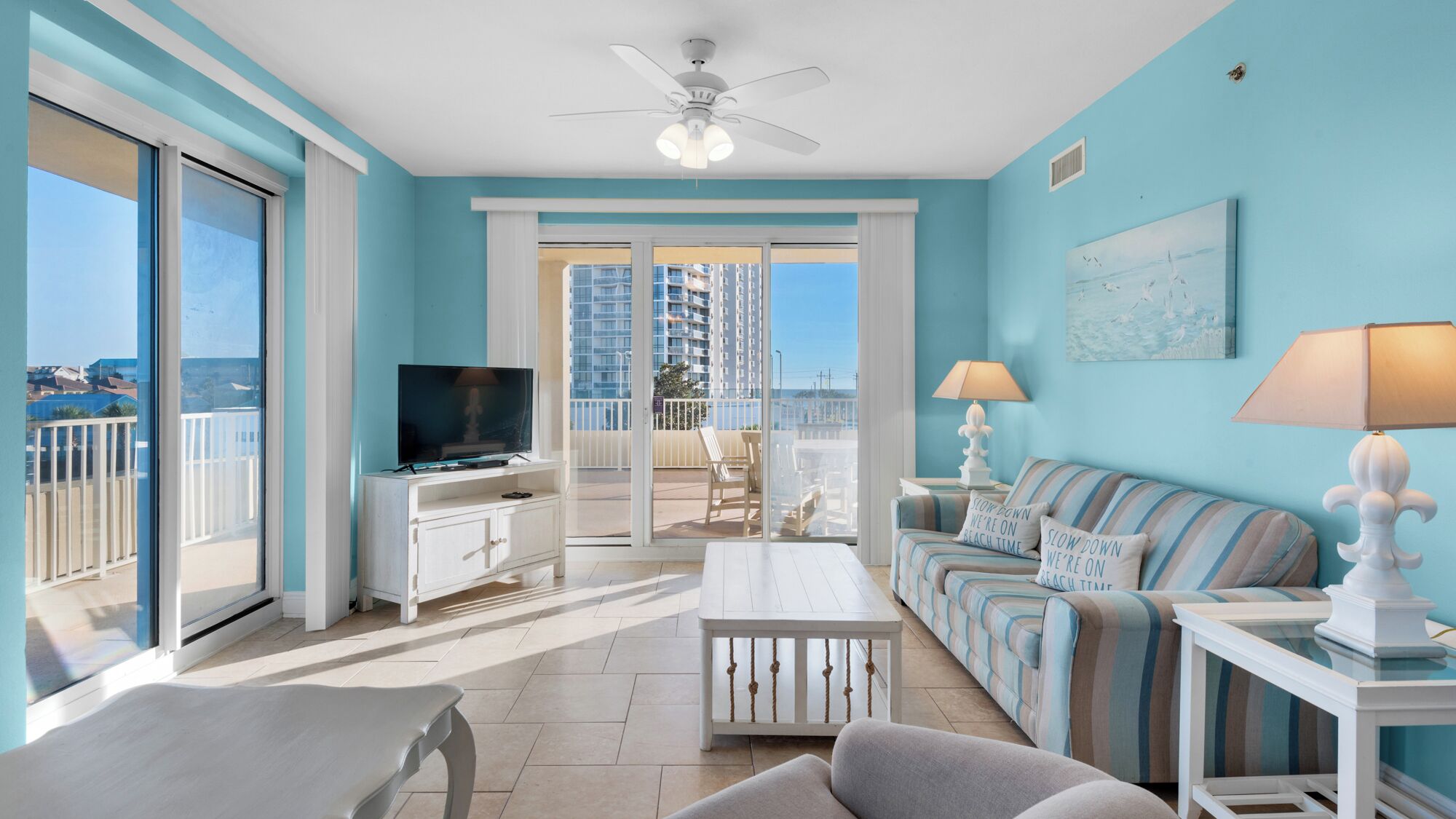Condo, Multiple Beds, Balcony, Ocean View (Ariel Dunes I Unit 301) | Living area | 35-inch flat-screen TV with digital channels