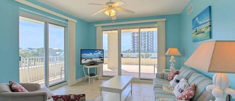 Condo, Multiple Beds, Balcony, Ocean View (Ariel Dunes I Unit 301) | Living area