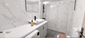 Hair dryer, towels