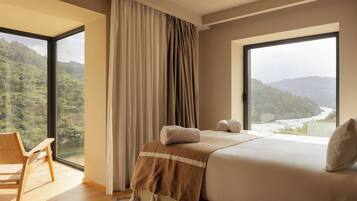 Down duvets, memory-foam beds, free cots/infant beds, free WiFi