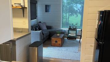 Smart TV, DVD player, books, video library