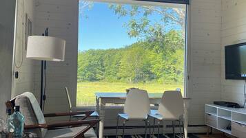 Smart TV, DVD player, books, video library