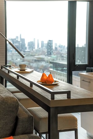 Apartamento Premium, vistas a la ciudad | Cortinas opacas, wifi gratis, ropa de cama