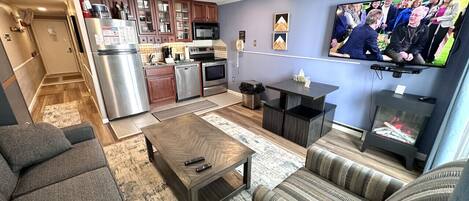 Smart-tv och eldstad