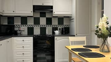 Fridge, microwave, oven, electric kettle