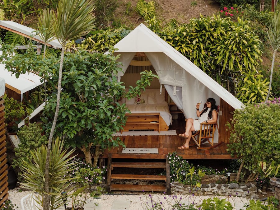 Comfort Tent | Egyptian cotton sheets, premium bedding, individually decorated