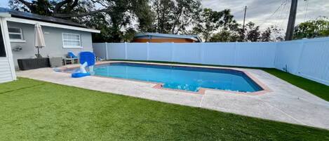 Outdoor pool, a heated pool