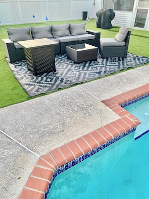 Terrace/patio - Family 3BR St Pete Home  Heated Pool 5 Min To Beaches (St. Petersburg)