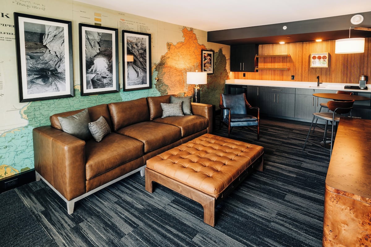 Suite, 1 King Bed (Limestone Suite) | Living area | 50-inch flat-screen TV with cable channels
