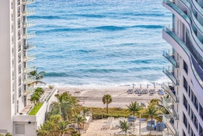 Beach nearby, sun-loungers