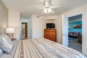 2 bedrooms, in-room safe, iron/ironing board, WiFi