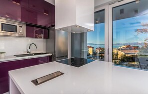 Fridge, oven, dishwasher, coffee/tea maker