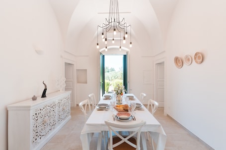 Dining. Holiday Home 'New Villa Vittoria with Private Pool', Wi-Fi, and Air Conditioning