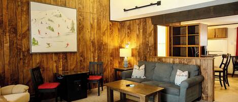 Smart TV, fireplace, video games, offices